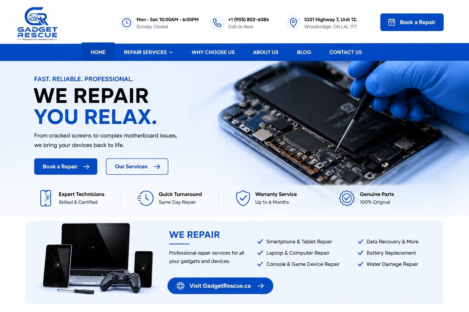 Gadget Rescue Website